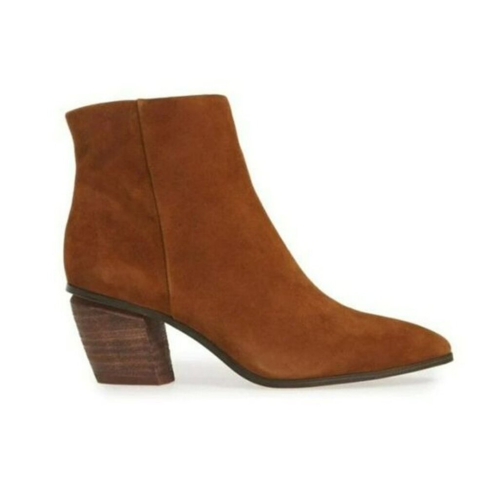 VINCE CAMUTO Grasem Suede Block Heel Pointed Toe Western Booties, Sz 10,…NIB